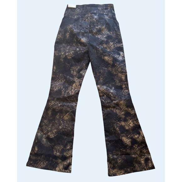 FREE PEOPLE / We The Free Jayde Hi Rise Flare Black Gold Size 28 NWOT - Picture 6 of 8